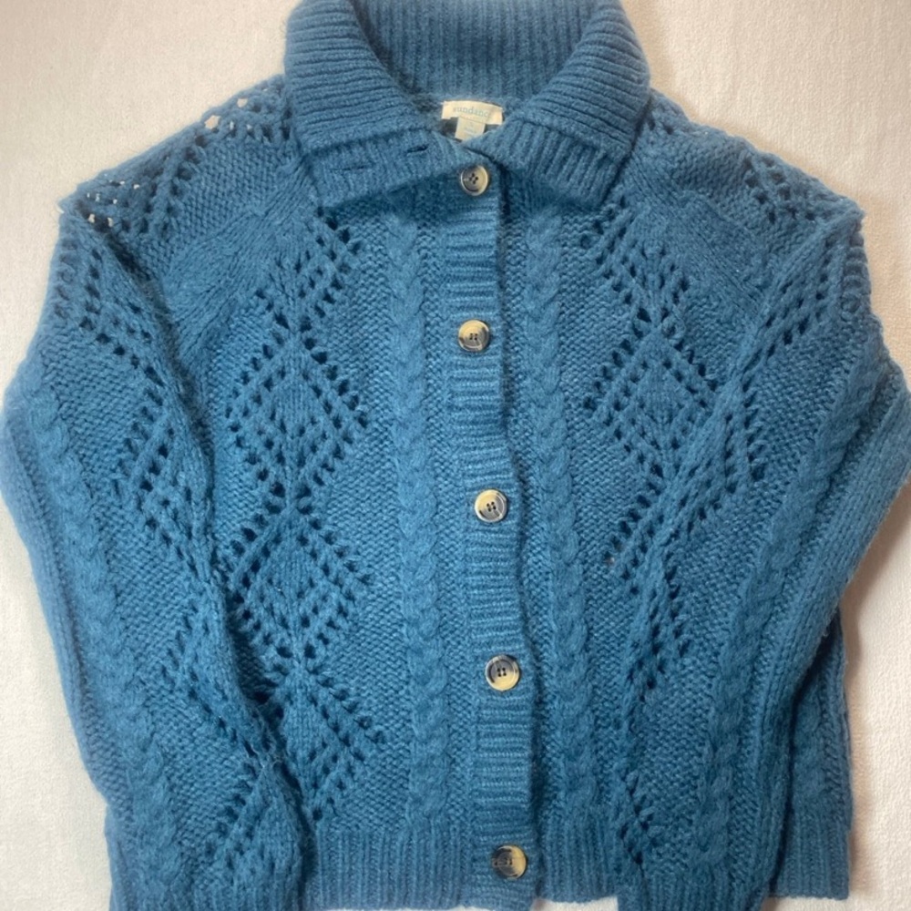 Sundance Blue Diamond Knit Cardigan